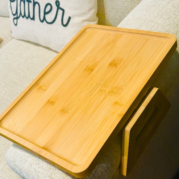 Natural Bamboo Sofa Arm Tray Table - Picture 5 of 8